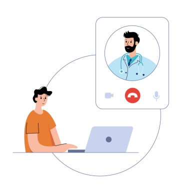 Online klinik ve doktor konsepti