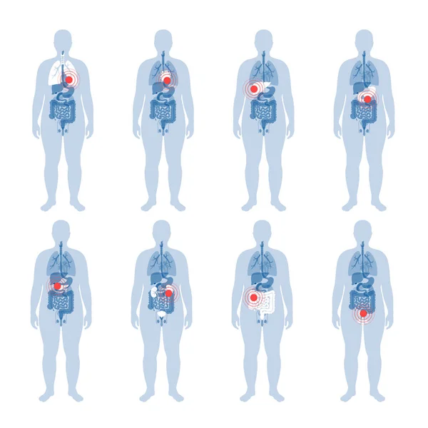 Dolor en el cuerpo humano — Archivo Imágenes Vectoriales