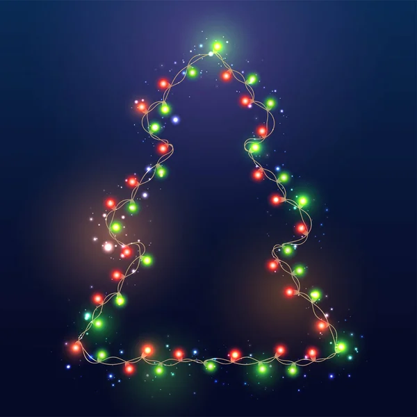 Weihnachtsbaumbeleuchtung — Stockvektor