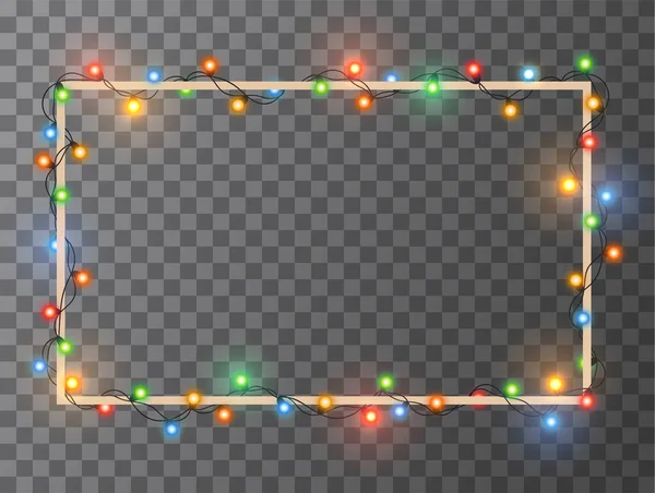 Navidad luces frontera — Vector de stock