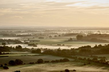 Doğal görünümü South Downs Milli Parkı bir sabahı