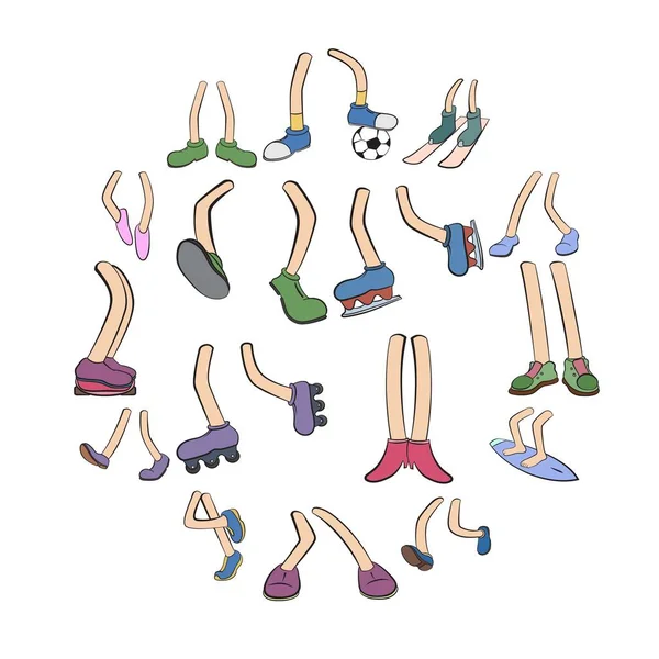 Мультяшные ноги установлены — стоковый вектор