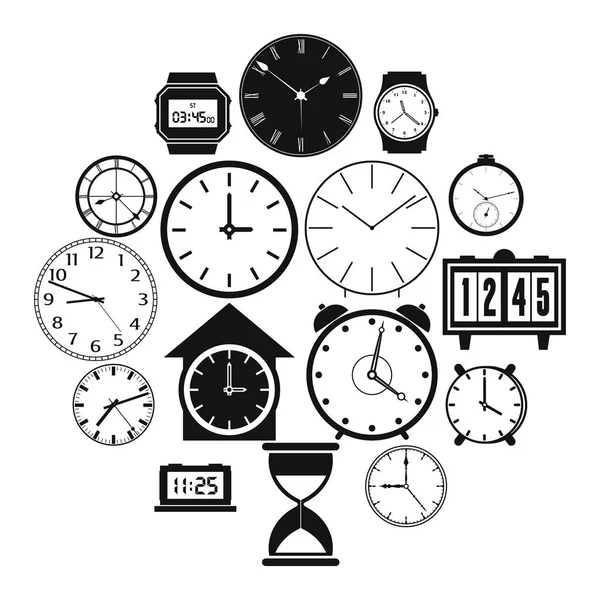 Clocks icons set — Stock Vector