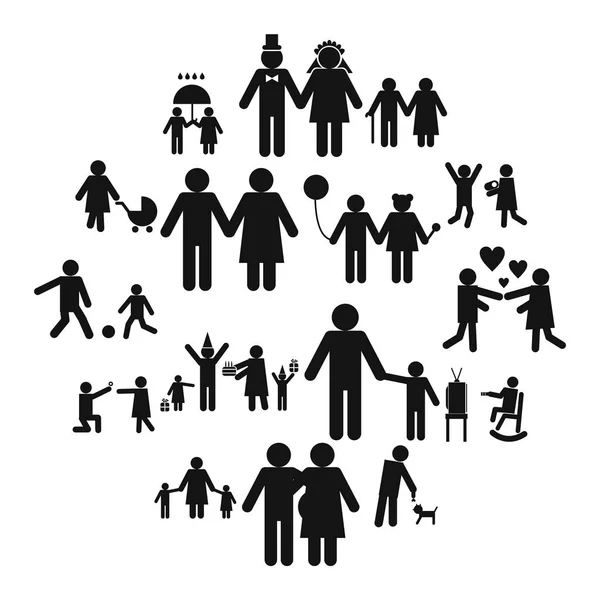 Conjunto de iconos familiares — Vector de stock