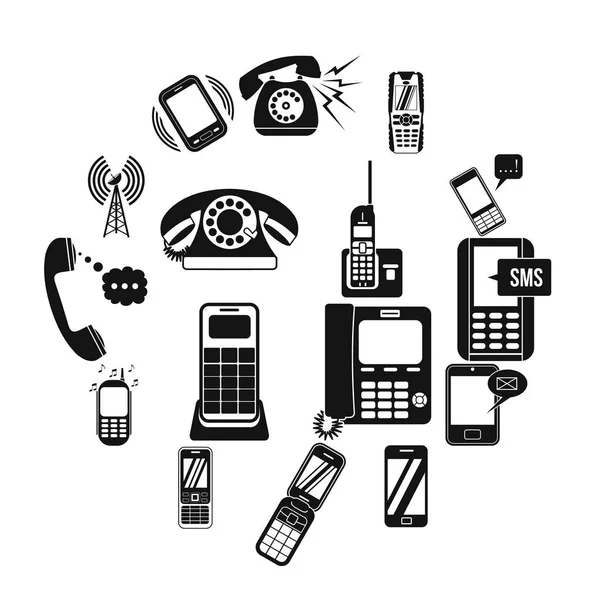 Telefone ícones simples — Vetor de Stock