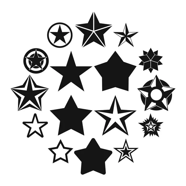 Zestaw ikon gwiazdy, prosty styl — Wektor stockowy