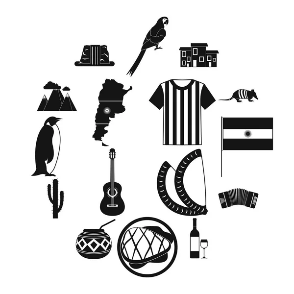 Аргентина Набір Іконок Простому Стилі Будь Який Дизайн — стоковий вектор