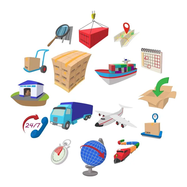 Logistics cartoon icons — Stock Vector