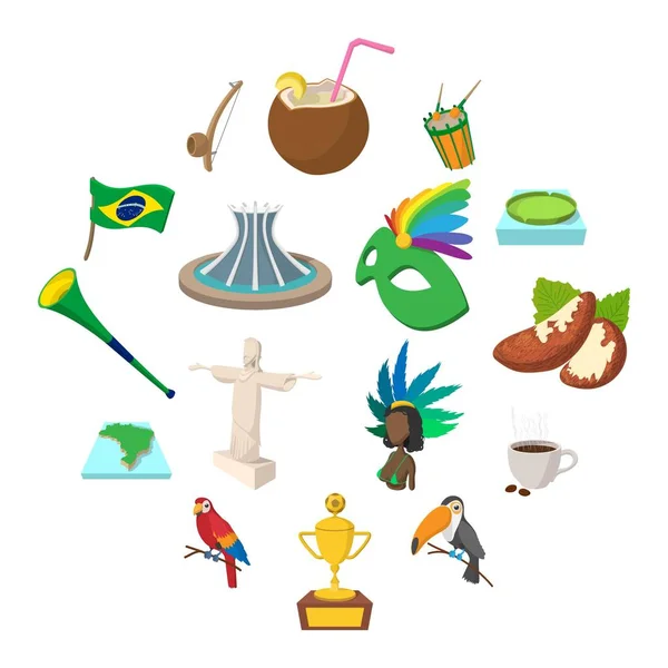 Карикатура на иконы Бразилии — стоковый вектор