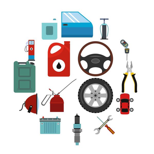 Car service maintenance icons set