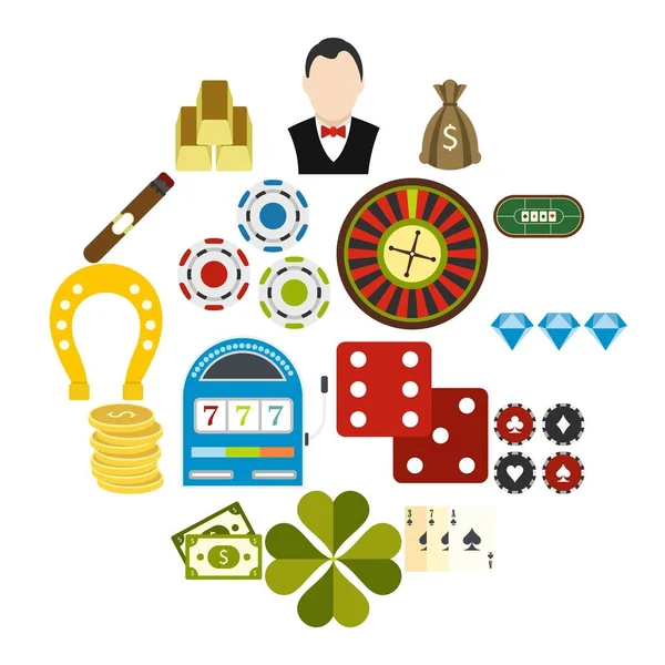 Casino Apartamento iconos — Archivo Imágenes Vectoriales