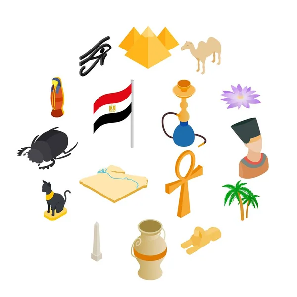 Egitto icone isometriche 3d — Vettoriale Stock
