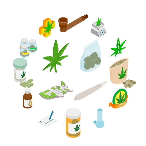 Iconos de marihuana medicinal — Archivo Imágenes Vectoriales