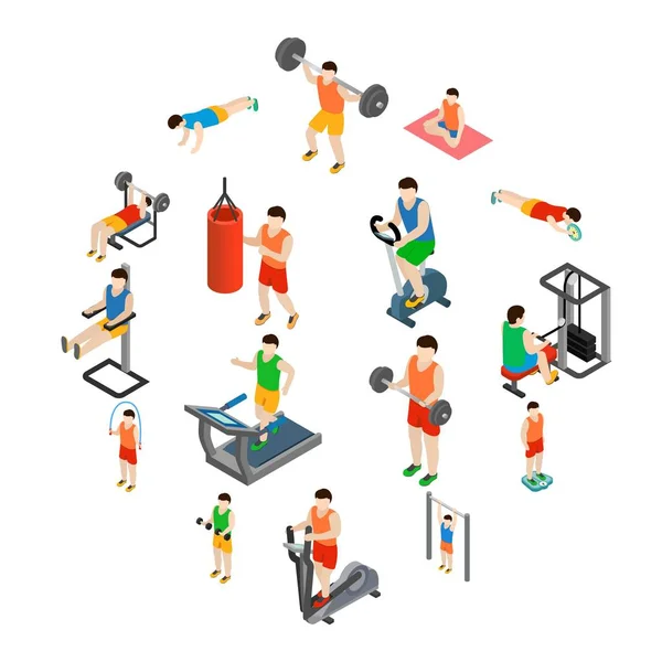 Gym icons set — Stockvector