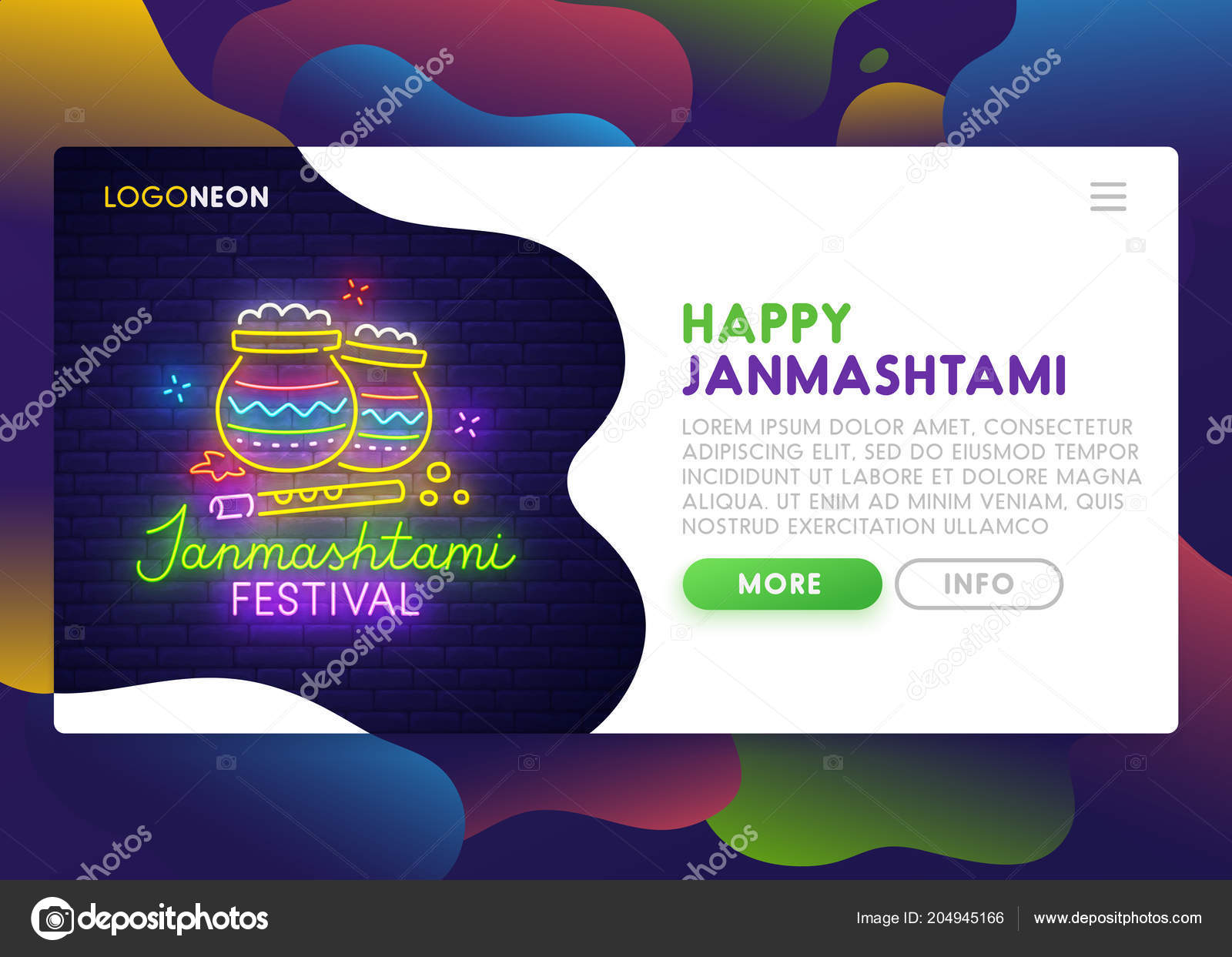 Download Website Banner Mockup Happy Janmashtami Colorful Landing Page Mock Up Website Home Page Web Banner Templates Social Media Mobile App Theme Krishna Janmashtami Neon Sign Style Vector Illustration Stock Vector C PSD Mockup Templates
