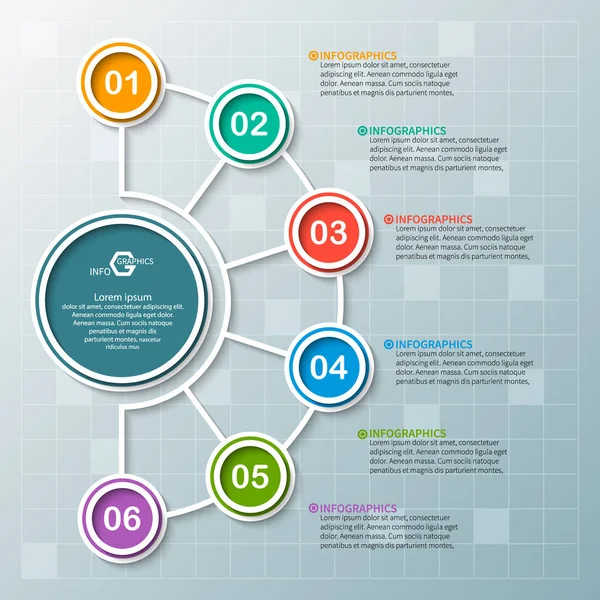 Vector Abstracto Papel Infografía Elements Circular Infografías — Archivo Imágenes Vectoriales