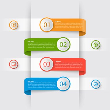 vektör soyut 3d kağıt bilgi elemanları. İş bilgileri