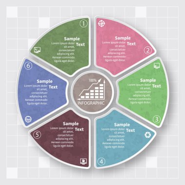 vektör soyut 3d kağıt bilgi elemanları. Dairesel bilgi grafikleri