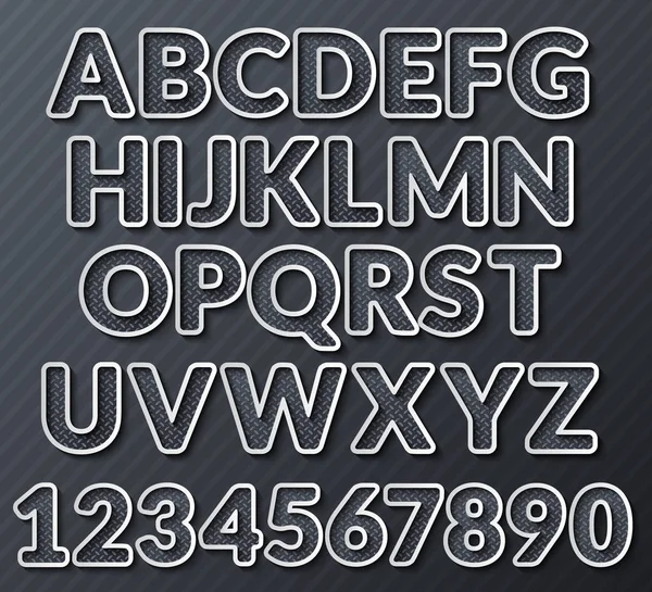 Abc Silver Letras Alfabeto Metal Creativo Vector Oscuro — Archivo Imágenes Vectoriales