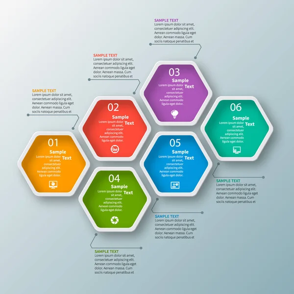 Vektor Absztrakt Papír Infografikai Elemek Hexagon Infografika Méhsejt Design — Stock Vector