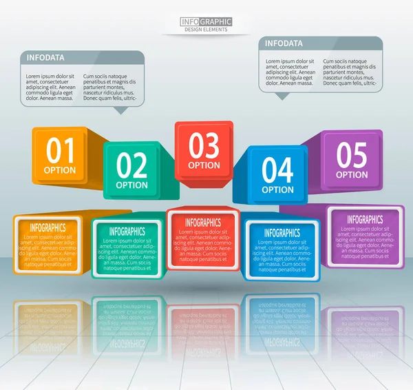 Vektor Absztrakt Papír Infografikai Elemek Üzleti Infografika — Stock Vector