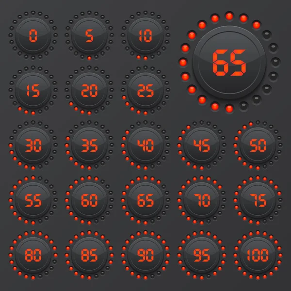 Diagrammes Secteurs Pour Infographie Ensemble Diagrammes Circulaires Pourcentage Pour Conception — Image vectorielle