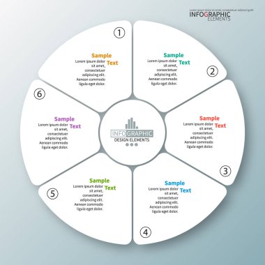 vektör soyut 3d kağıt bilgi elemanları. Dairesel bilgi grafikleri