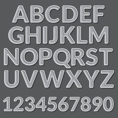 Vektör kağıt grafik alfabesi ile Set gölge
