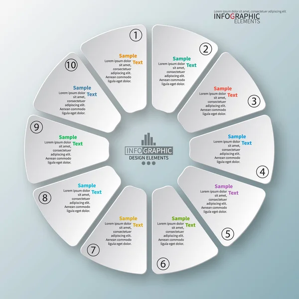 vektör soyut 3d kağıt bilgi elemanları. Dairesel bilgi grafikleri