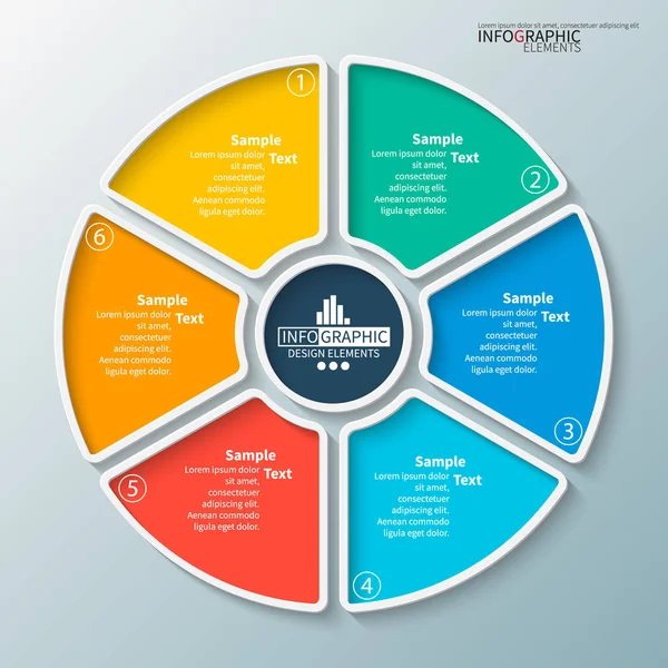 vektör soyut 3d kağıt bilgi elemanları. Dairesel bilgi grafikleri