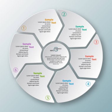 vektör soyut 3d kağıt bilgi elemanları. Dairesel bilgi grafikleri