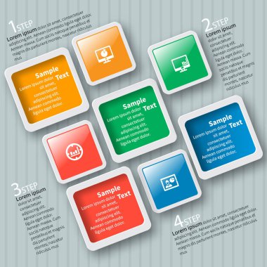 vektör soyut 3d kağıt bilgi elemanları. İş bilgileri