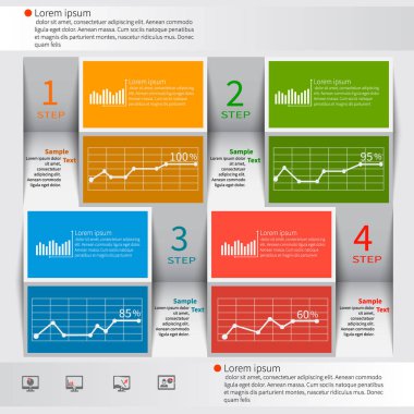 vektör soyut 3d kağıt bilgi elemanları. İş bilgileri