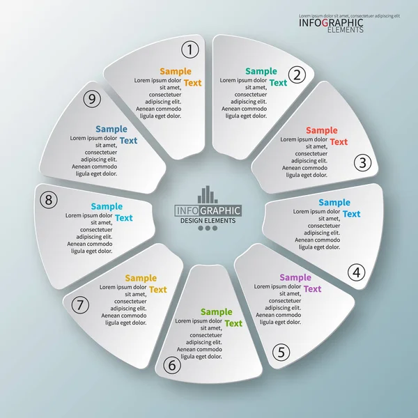 vektör soyut 3d kağıt bilgi elemanları. Dairesel bilgi grafikleri