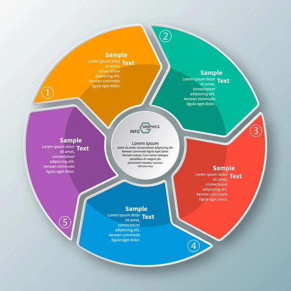 vektör soyut 3d kağıt bilgi elemanları. Dairesel bilgi grafikleri