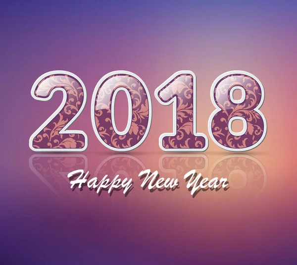 Sayı 2018.lilac 2018 mutlu yeni yıl tebrik bir Eflatun-sarı zemin üzerine