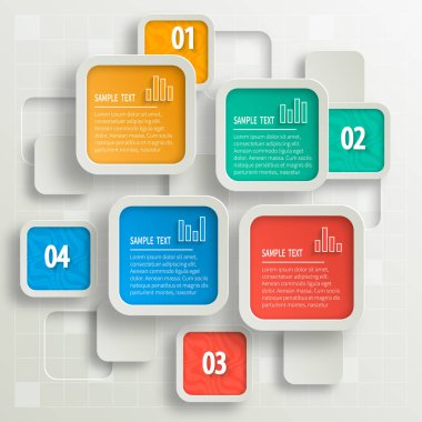 vektör soyut 3d kağıt bilgi elemanları. İş bilgileri