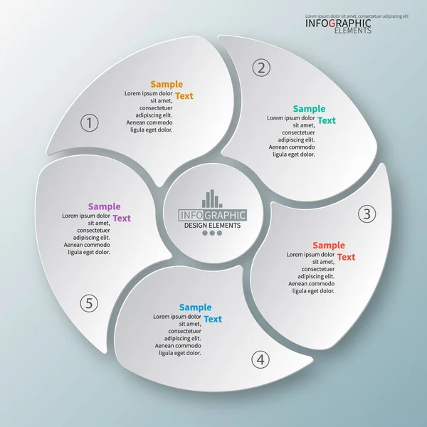 vektör soyut 3d kağıt bilgi elemanları. Dairesel bilgi grafikleri