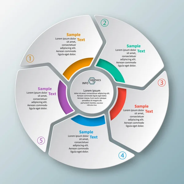 vektör soyut 3d kağıt bilgi elemanları. Dairesel bilgi grafikleri