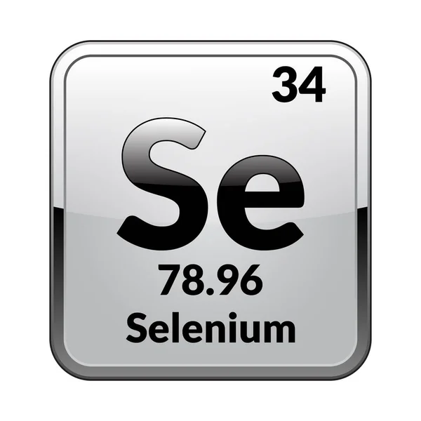 Selenium Simbol Unsur Kimia Tabel Periodik Pada Latar Belakang Putih - Stok Vektor