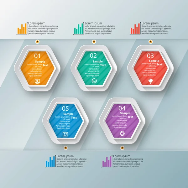 Infographic Elements Hexagon Infographics Honeycomb 디자인 — 스톡 벡터