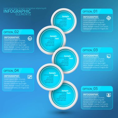 vector abstract 3d paper infographic elements.Business infographics clipart