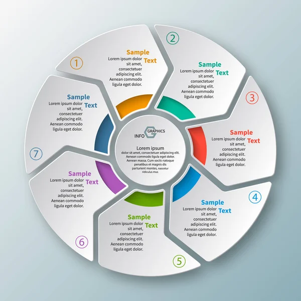 vektör soyut 3d kağıt bilgi elemanları. Dairesel bilgi grafikleri