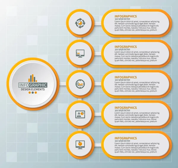 Vector Abstract Papier Infographic Elements Business Infographics — Stockvector