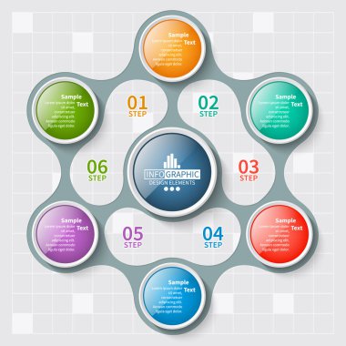 soyut 3d vektör kağıt Infographic öğeleri. Metaball infographics. Yuvarlak öğeleri