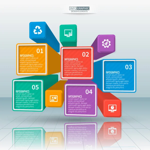 Vektor Absztrakt Papír Infografikai Elemek Üzleti Infografika — Stock Vector