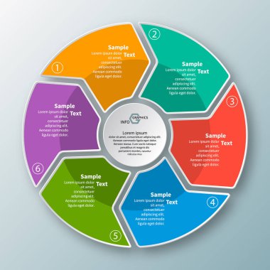 vektör soyut 3d kağıt bilgi elemanları. Dairesel bilgi grafikleri