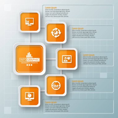 vektör soyut 3d kağıt bilgi elemanları. İş bilgileri