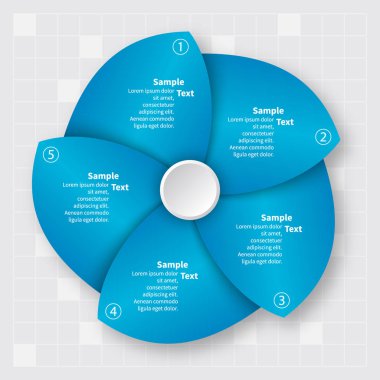 vektör soyut 3d kağıt bilgi elemanları. Dairesel bilgi grafikleri