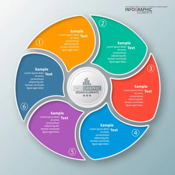 vektör soyut 3d kağıt bilgi elemanları. Dairesel bilgi grafikleri